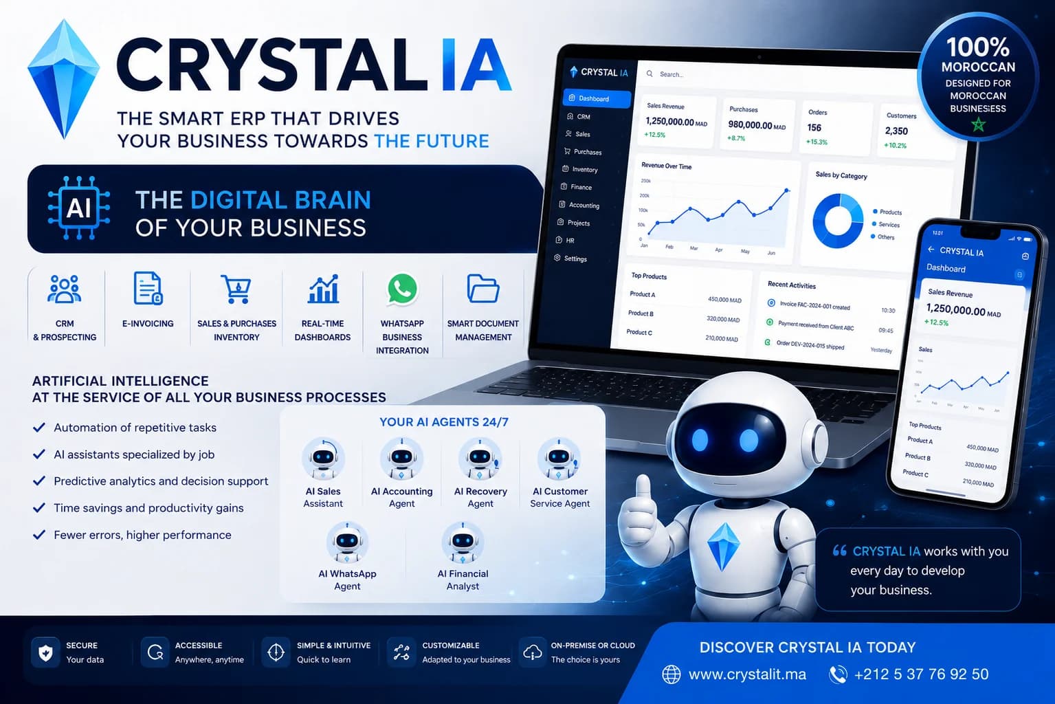 CRYSTAL IA — The digital brain of your business, with your AI agents available 24/7.