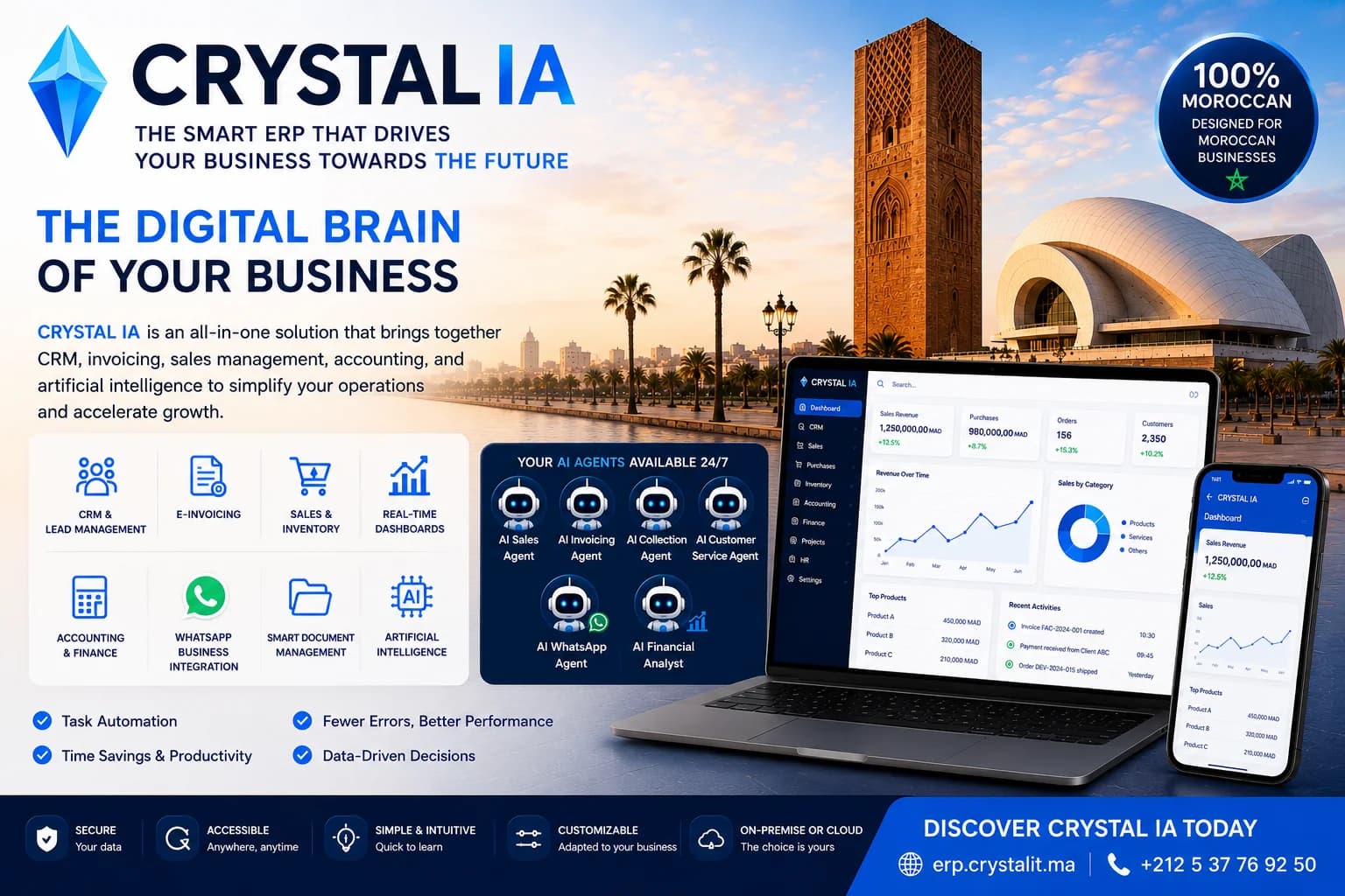 CRYSTAL IA — The digital brain of your business. The all-in-one solution bringing together CRM, invoicing, management and AI.
