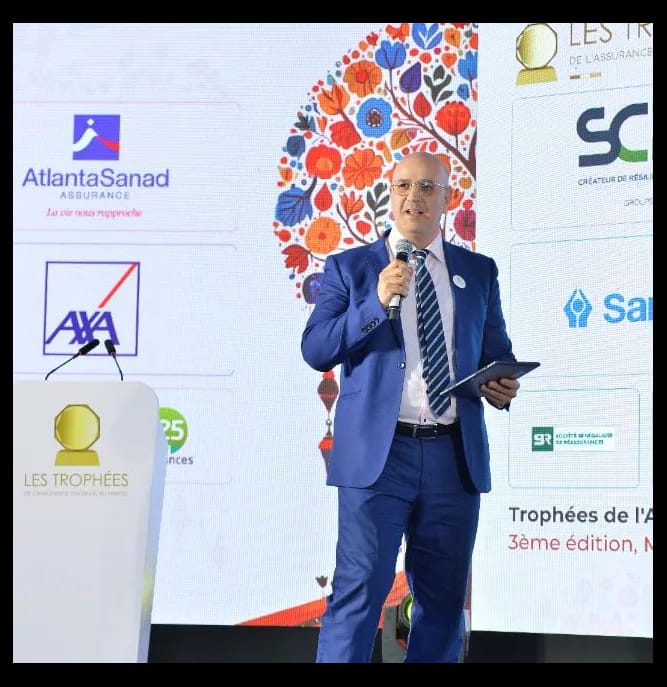 Mohammed Hamzaoui, fondateur et directeur de CRYSTAL IT, aux Trophées de l'Assurance d'Afrique au Maroc
