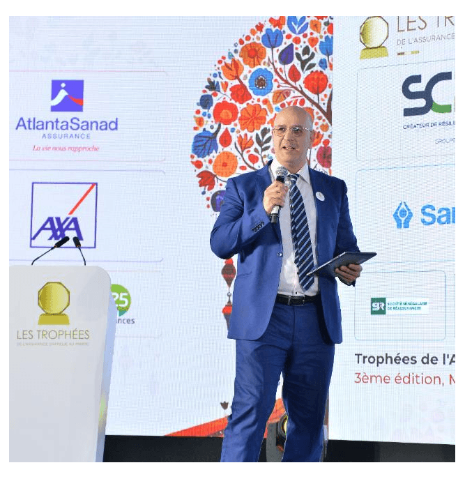 Mohammed Hamzaoui, fondateur et directeur de CRYSTAL IT, aux Trophées de l'Assurance d'Afrique au Maroc
